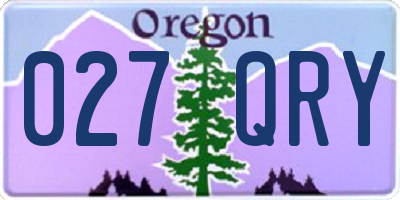 OR license plate 027QRY