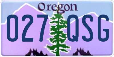 OR license plate 027QSG
