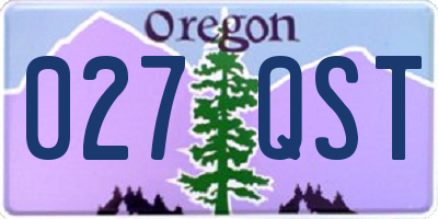 OR license plate 027QST