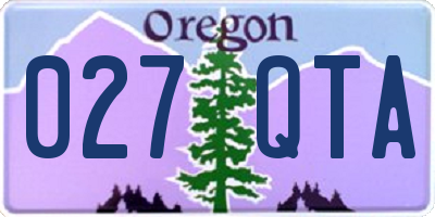OR license plate 027QTA