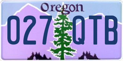 OR license plate 027QTB