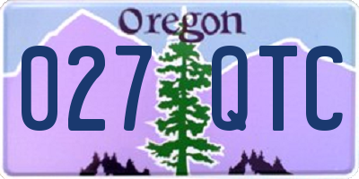 OR license plate 027QTC