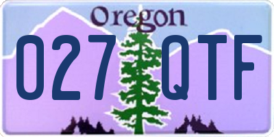 OR license plate 027QTF