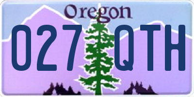 OR license plate 027QTH