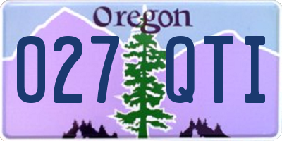 OR license plate 027QTI