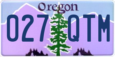 OR license plate 027QTM