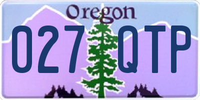 OR license plate 027QTP