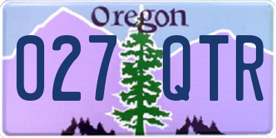 OR license plate 027QTR
