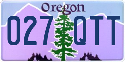 OR license plate 027QTT