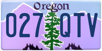 OR license plate 027QTV