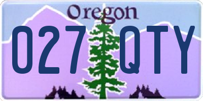 OR license plate 027QTY