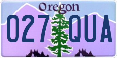 OR license plate 027QUA