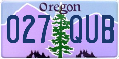 OR license plate 027QUB