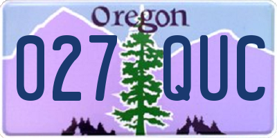OR license plate 027QUC