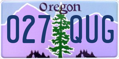 OR license plate 027QUG