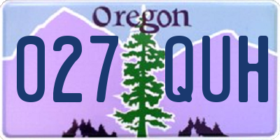 OR license plate 027QUH