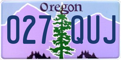 OR license plate 027QUJ