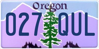 OR license plate 027QUL