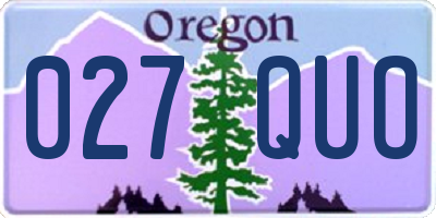 OR license plate 027QUO