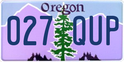 OR license plate 027QUP