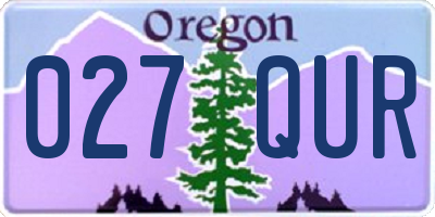 OR license plate 027QUR