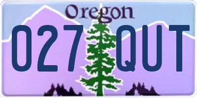 OR license plate 027QUT