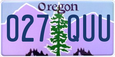 OR license plate 027QUU