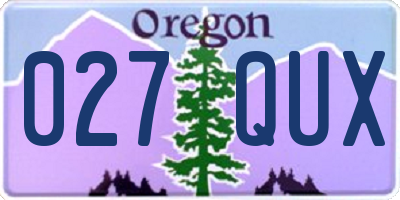 OR license plate 027QUX