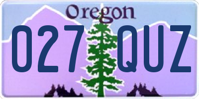 OR license plate 027QUZ