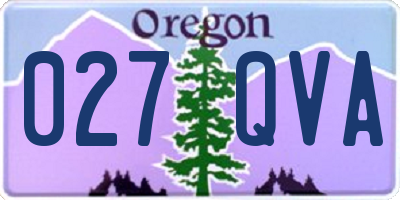 OR license plate 027QVA