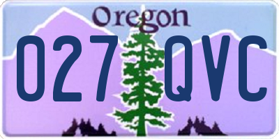 OR license plate 027QVC