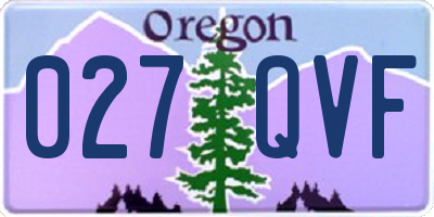 OR license plate 027QVF