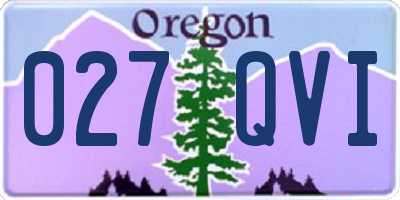 OR license plate 027QVI
