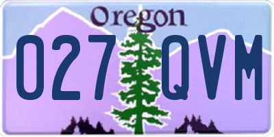 OR license plate 027QVM