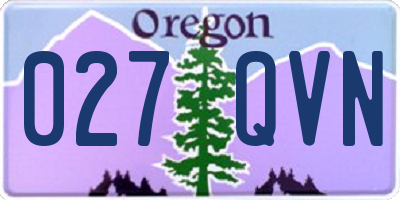 OR license plate 027QVN