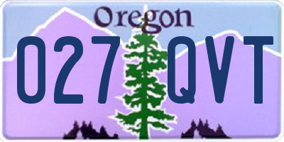 OR license plate 027QVT