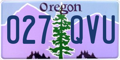 OR license plate 027QVU