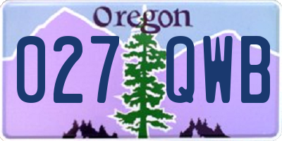 OR license plate 027QWB