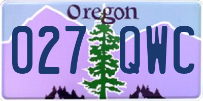 OR license plate 027QWC