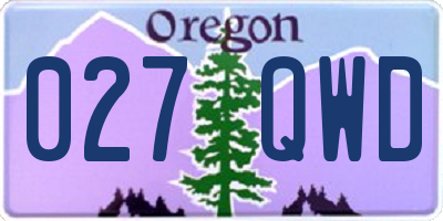 OR license plate 027QWD