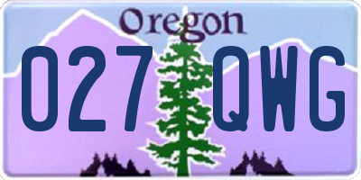 OR license plate 027QWG