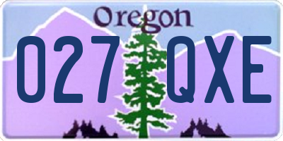 OR license plate 027QXE