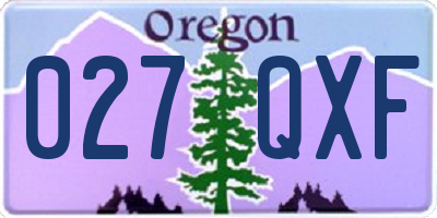 OR license plate 027QXF