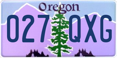 OR license plate 027QXG