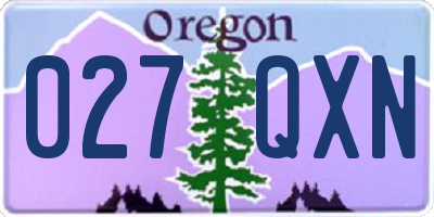 OR license plate 027QXN