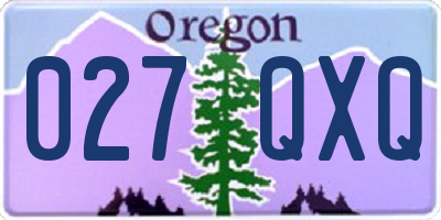 OR license plate 027QXQ