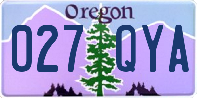 OR license plate 027QYA