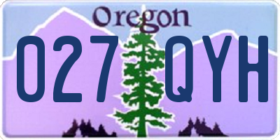 OR license plate 027QYH