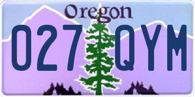 OR license plate 027QYM