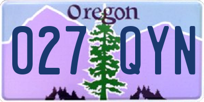 OR license plate 027QYN